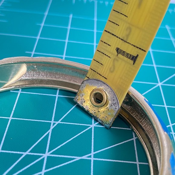 Sequin Bangle Bracelet Blue Abstract Cloisonne Enamel Hinged - Picture 6 of 7